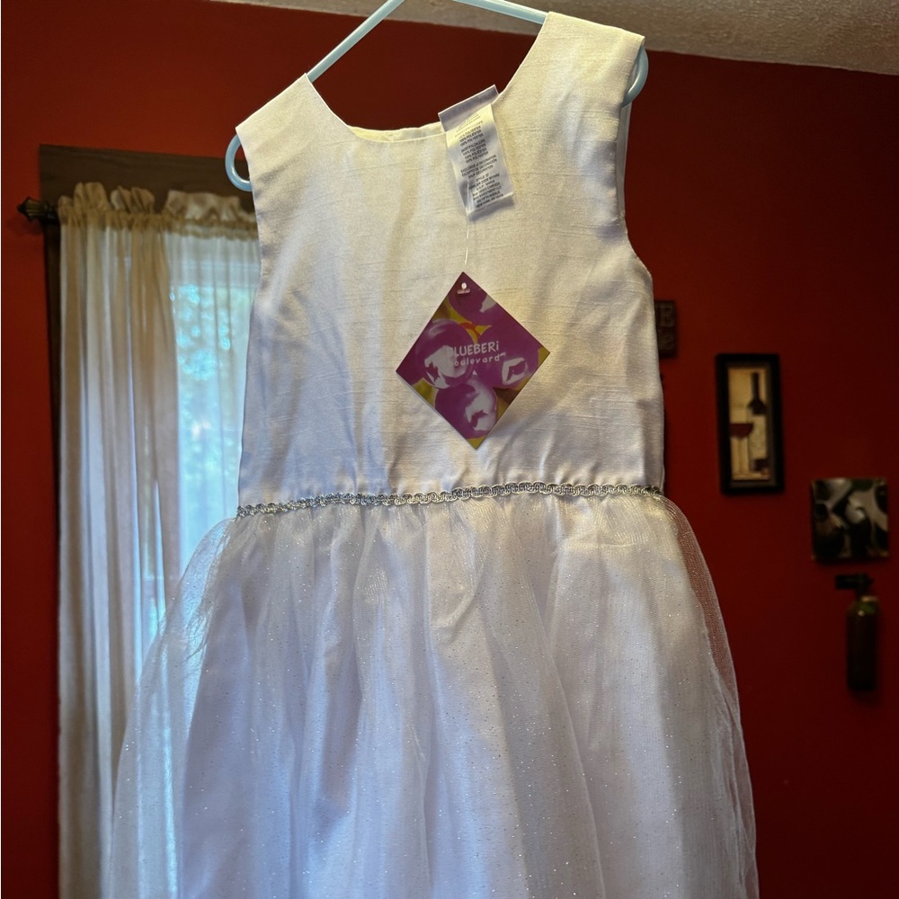 Blueberi blvd brand girls white dress